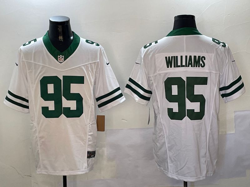 Men New York Jets #95 Williams White Throwback three generations 2024 Nike Limited NFL Jersey style 1->chicago bears->NFL Jersey